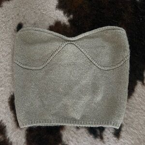 Zara light green knit tube top